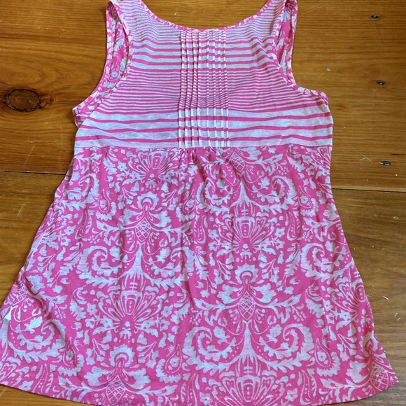 CHARLOTTE *Bundle/2* Blue & Pink Printed Tank Top Semi-Sheer - Picture 2 of 12